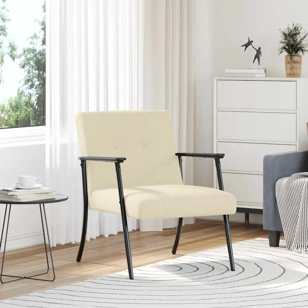 Poltrona-Poltroncina-Divano Sedia Crema Tessuto 374508