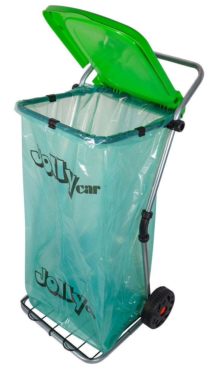 Pattumiera da Esterno Carrello Portasacco con Ruote in Acciaio Zincato Agrati