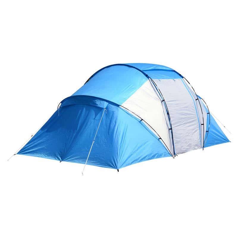 TENDA DA CAMPEGGIO PER 6 PERSONE 460×230×195CM COLORE AZZURRO E BIANCO