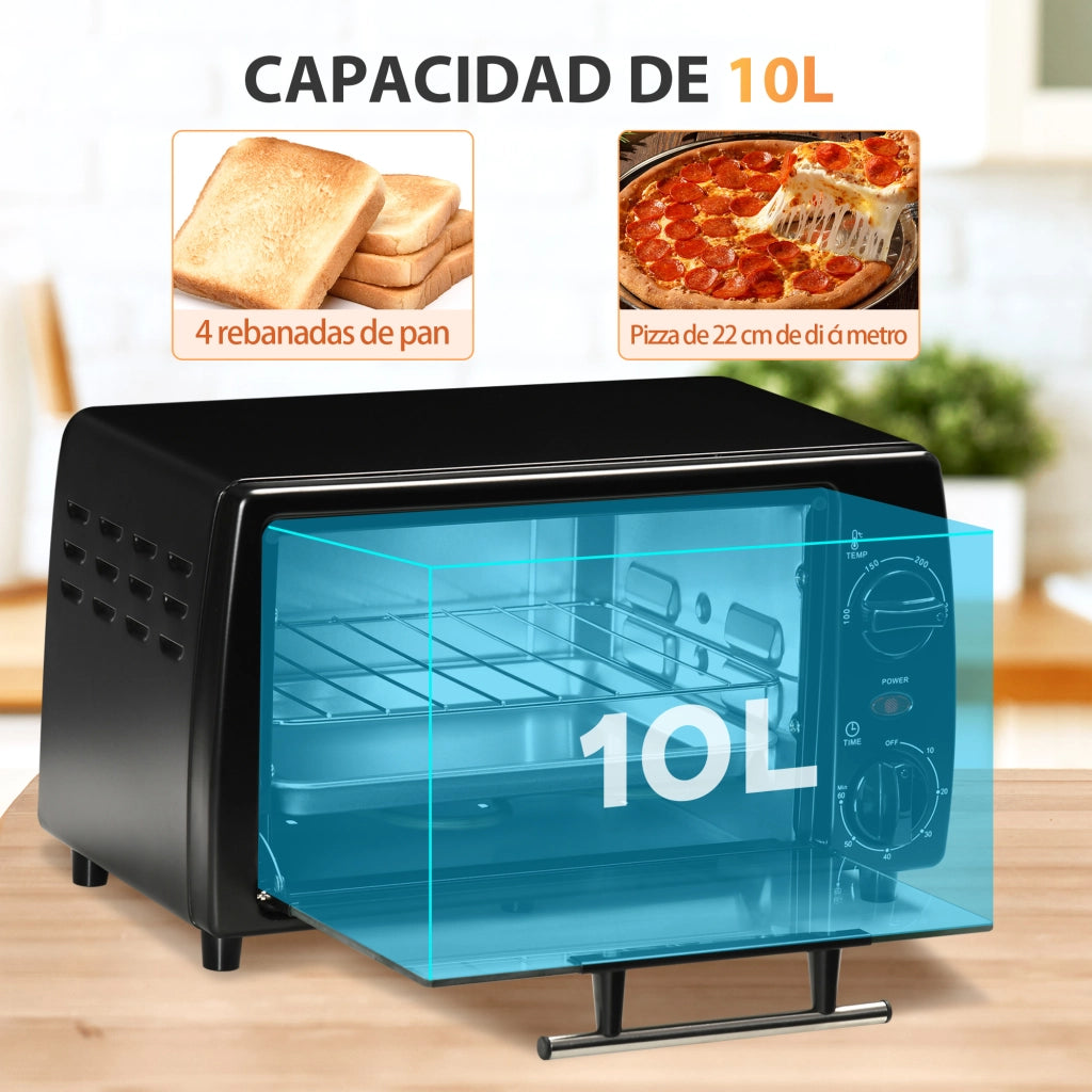 Forno Elettrico 10L 750W ¨C Minimal ¨C 36.5x26x22 cm Nero