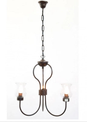 LAMPADARIO APPLIQUE LAMPADA PLAFONIERA CULT A 3 LUCI DIAM.50 CM H90 NERO RUGGINE