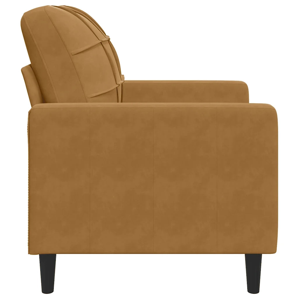 Poltrona Marrone 60 cm Velluto