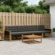 Set di divani da esterno con cuscino 5 pcs Naturale e Nero