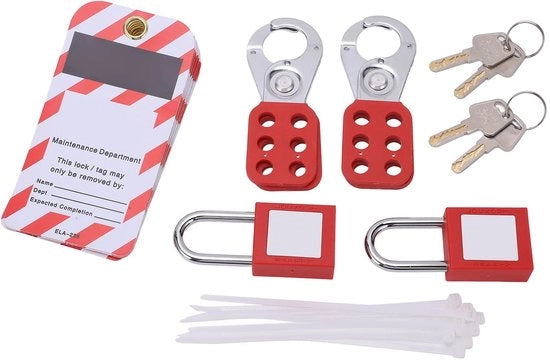 Kit di Blocco e Tagout Universale Elettrico con Etichette Riciclabili e Chiusura a Sospensione