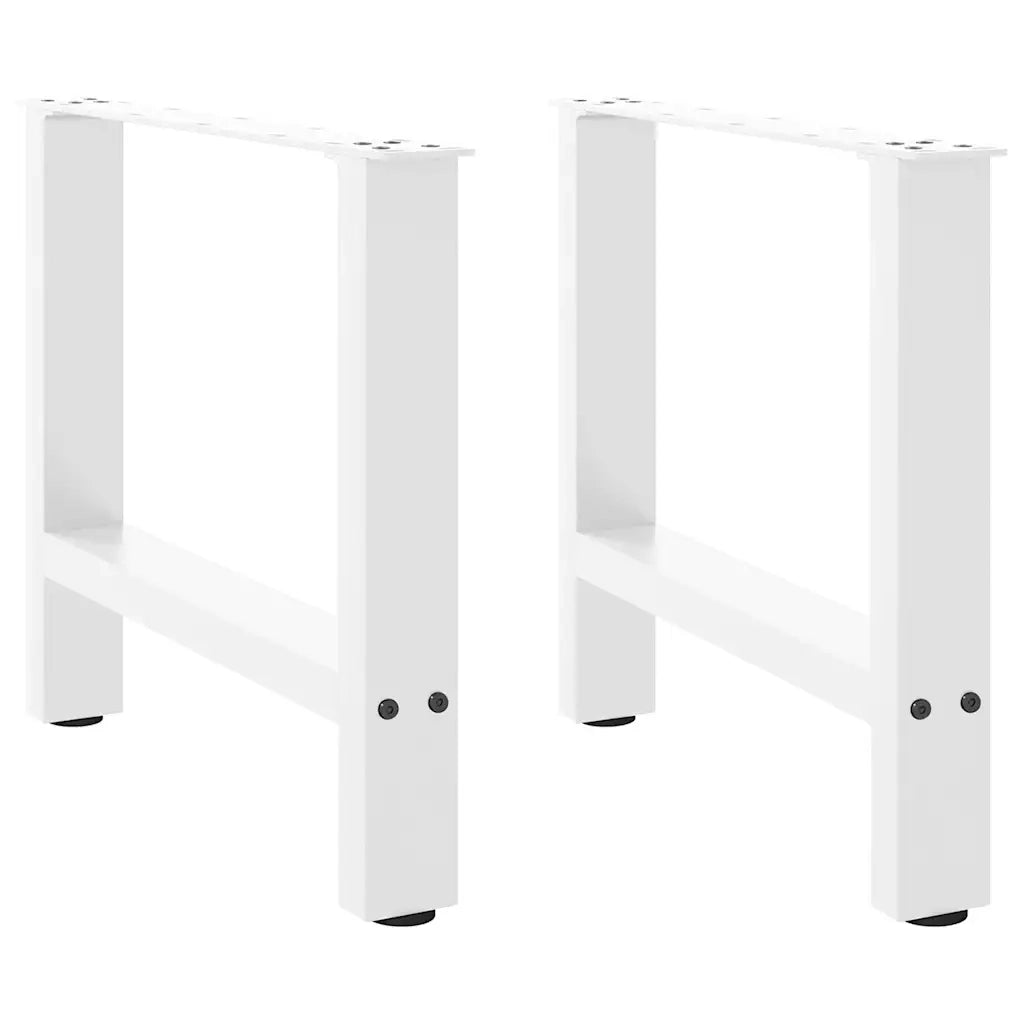 Gambe per Tavolino da Caff¨¨ Bianche 2 pz-Set di 2 Gamba per Tavolo 50x(42-43) cm Acciaio