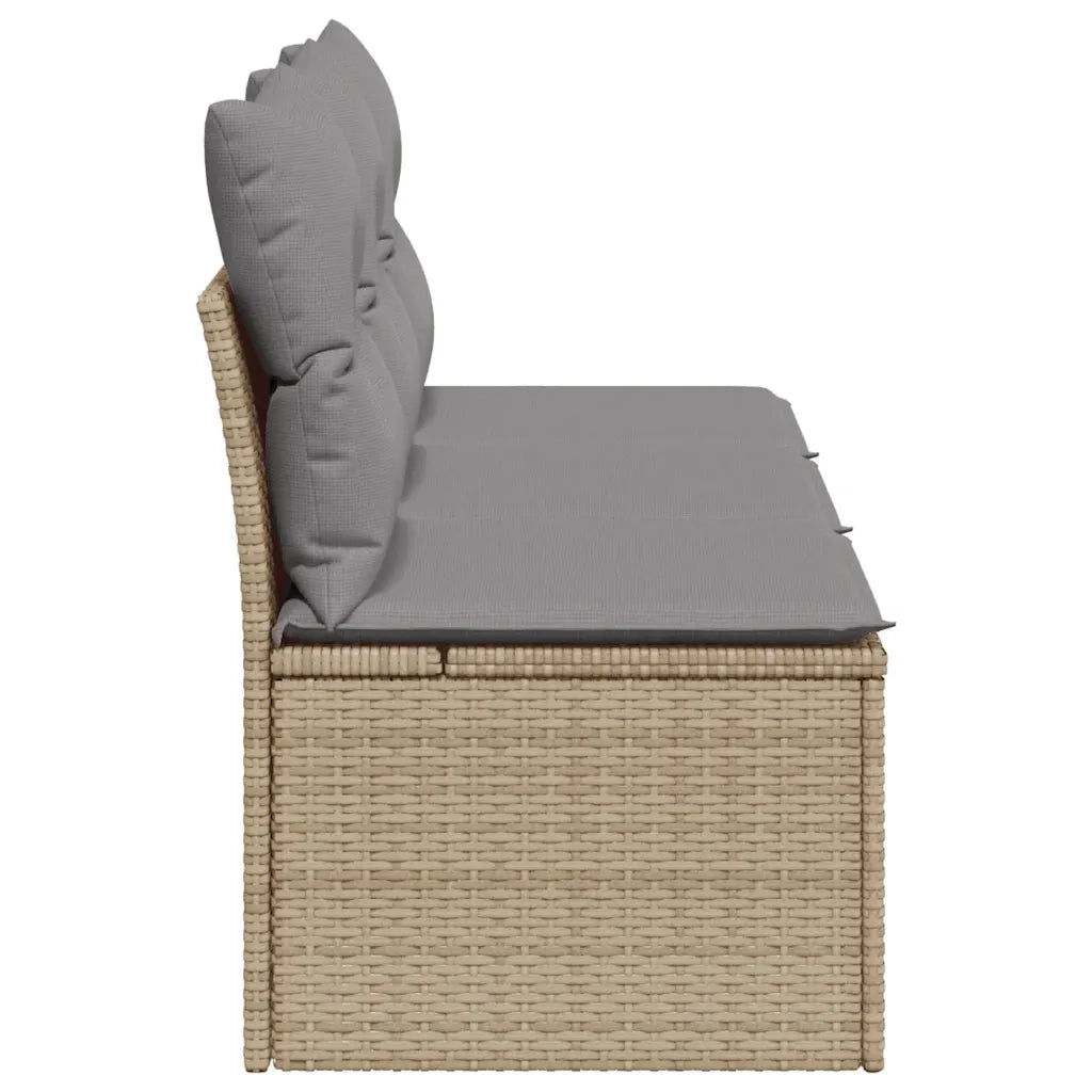 Divano da Giardino con Cuscini a 3 Posti-Sofa da Giardino-Divano da esterno Beige in Polyrattan 255478