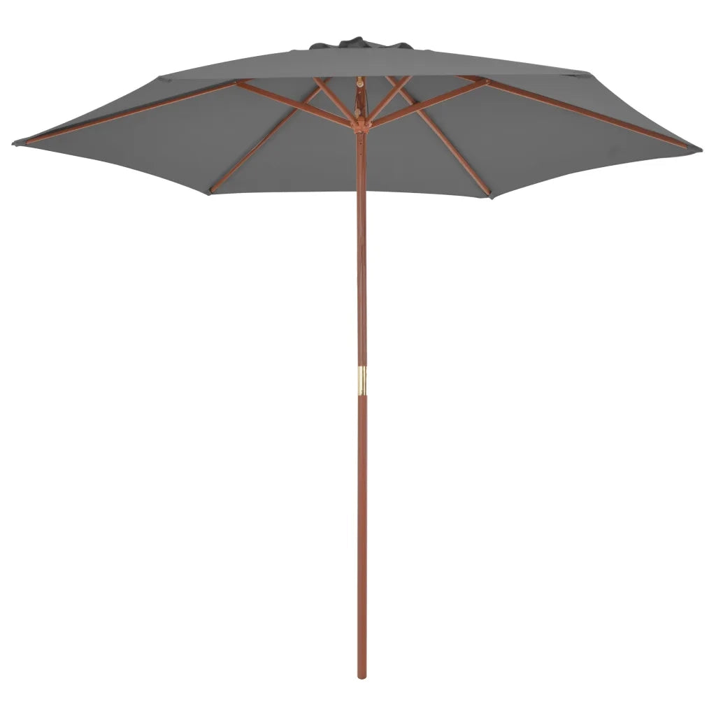 Ombrellone da Esterni con Palo in Legno 270 cm Antracite 44515