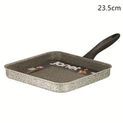 Trade Shop - Bistecchiera Quadrata In Alluminio Antiaderente Antigraffio Da 14,5/23,5 Cm Con Manico -    -23,5 Cm   -