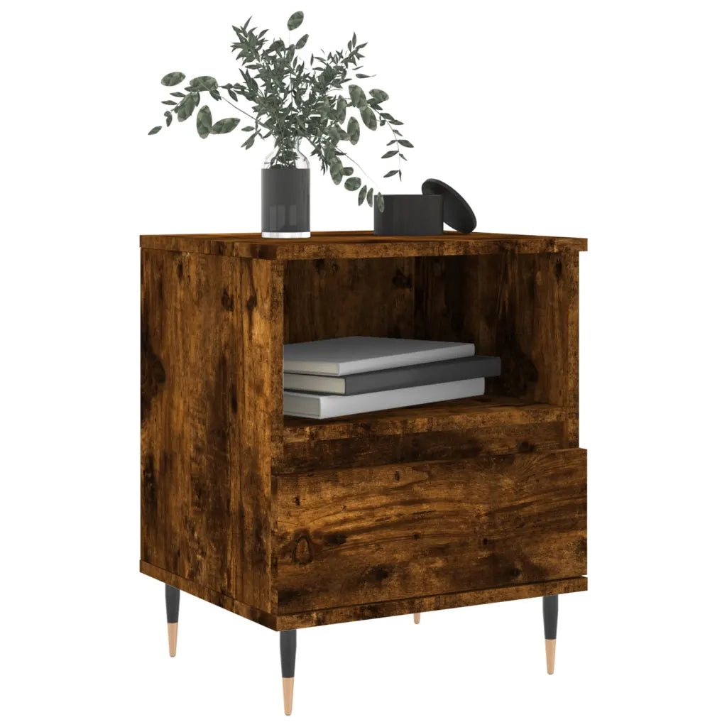 Comodino Rovere Fumo 40x35x50 cm in Legno Multistratocod mxl 126442
