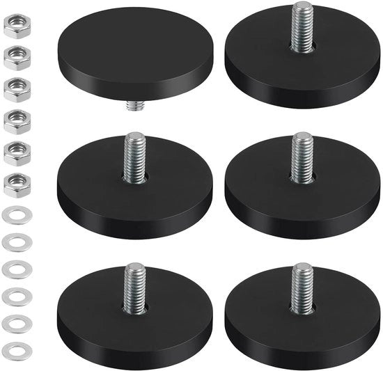 Magnetodi Neodymium Ø 43mm - Magnetici Ronde - Sistema Magnetico - Viti Eyelet - 6 pezzi