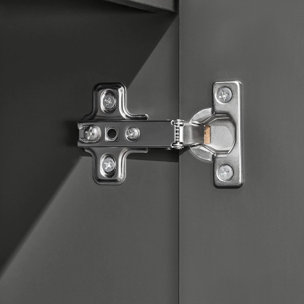 SoBuy Mobile Bagno Salvaspazio Colonna Alta con 3 Ripiani Aperti e Anta con Cassetto Mobiletto Bagno Stretto per Piccoli Spazi Armadietto Salvaspazio per Lavanderia e WC 35 x 30 x 170 cm BZR112-DG