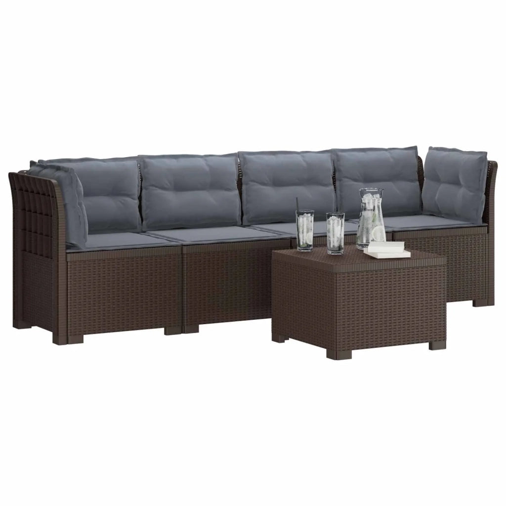 Divano da Giardino a 4 Posti con Cuscini in Stile Rattan PP 3443877