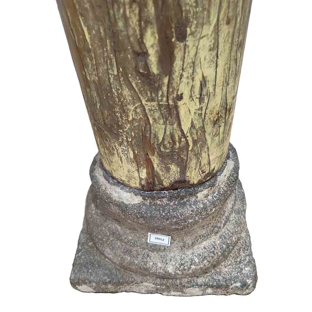 Set di 2 colonne in legno con finitura artigianale marrone 25x25x211h cm