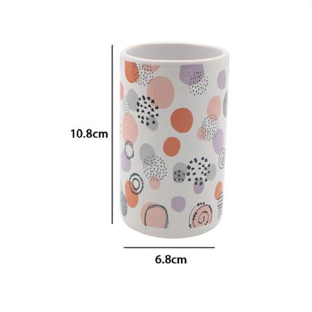 Trade Shop - Bicchiere Portaspazzolino Sfere Astratte Accessori Arredo Bagno 6.8x10.8cm 87078 -