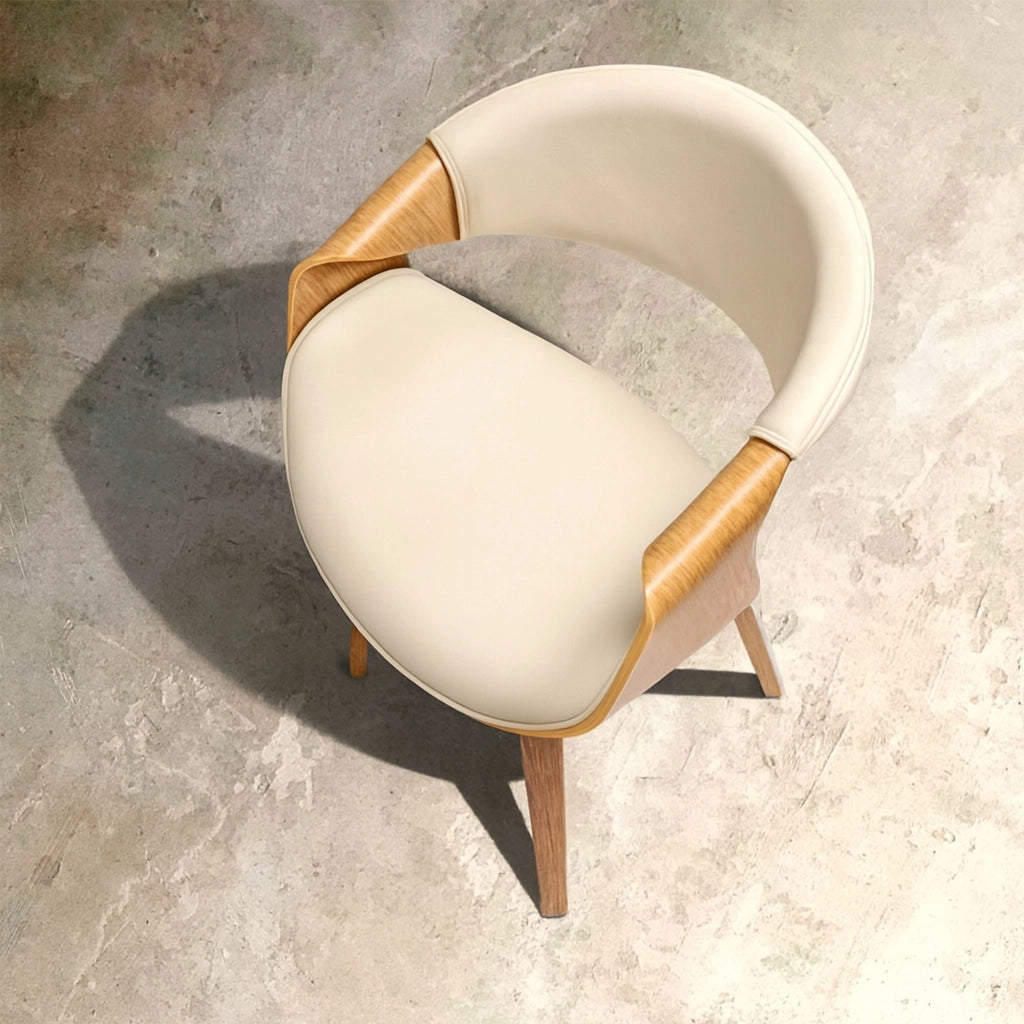 Yorkshire - Poltroncina Sedia in Legno Massello e Leatherette Bianca
