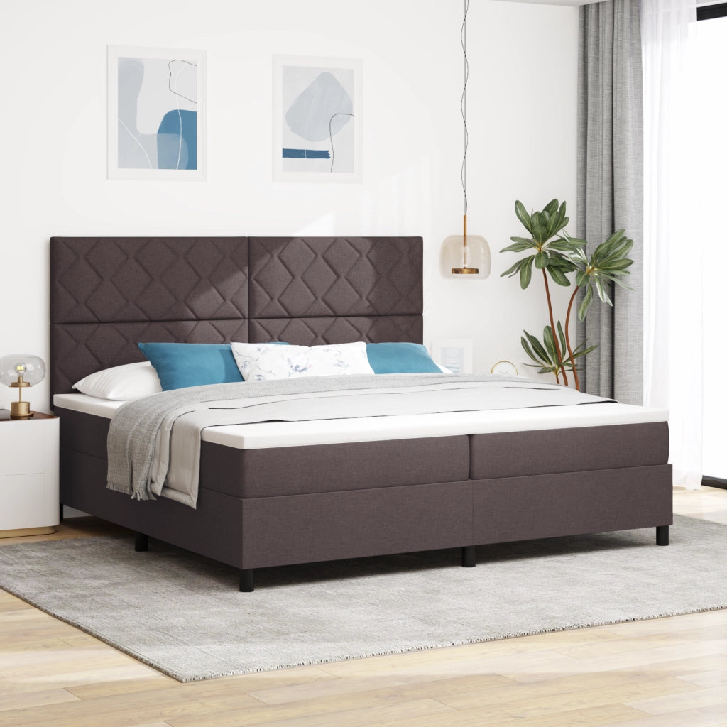 Letto contenitore con materasso scuro 200x200 cm in tessuto