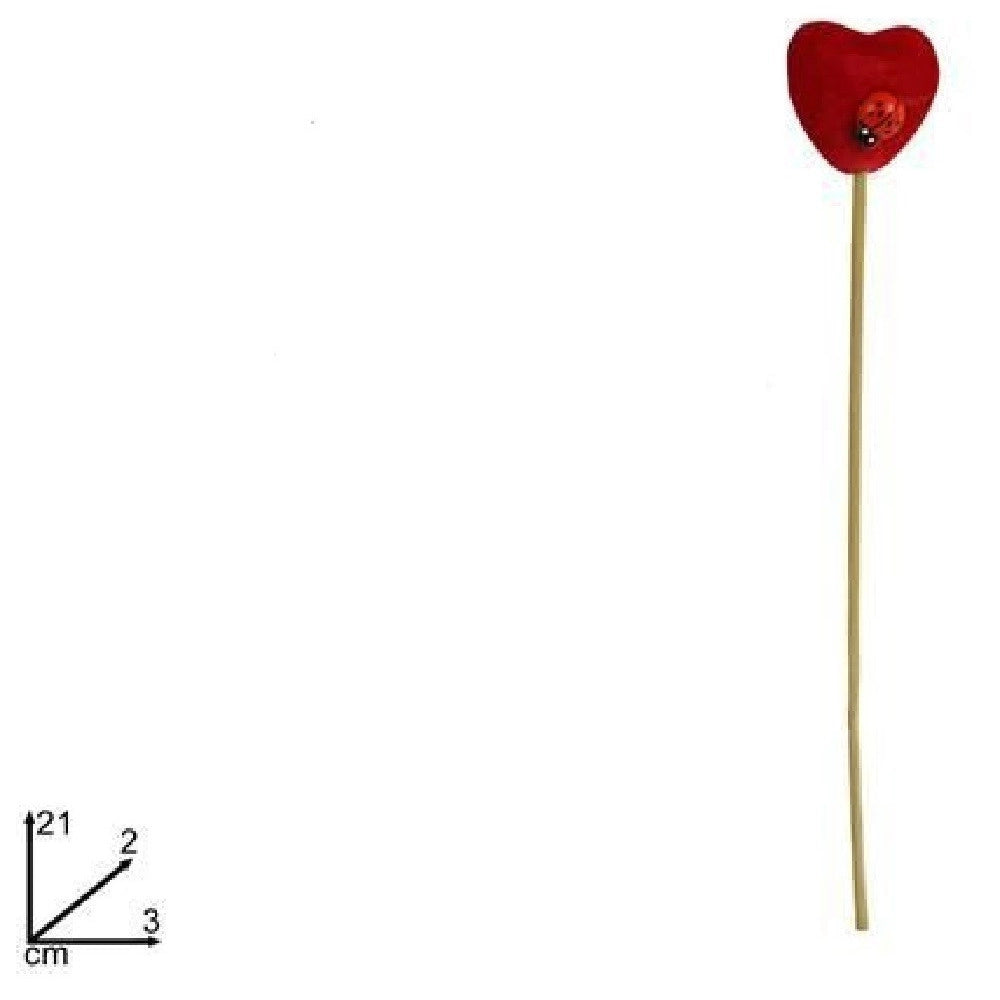 Trade Shop - Set 12 Pz Spilloni Con Cuore Rosso Coccinella 3x21x2cm Accessori San Valentino -