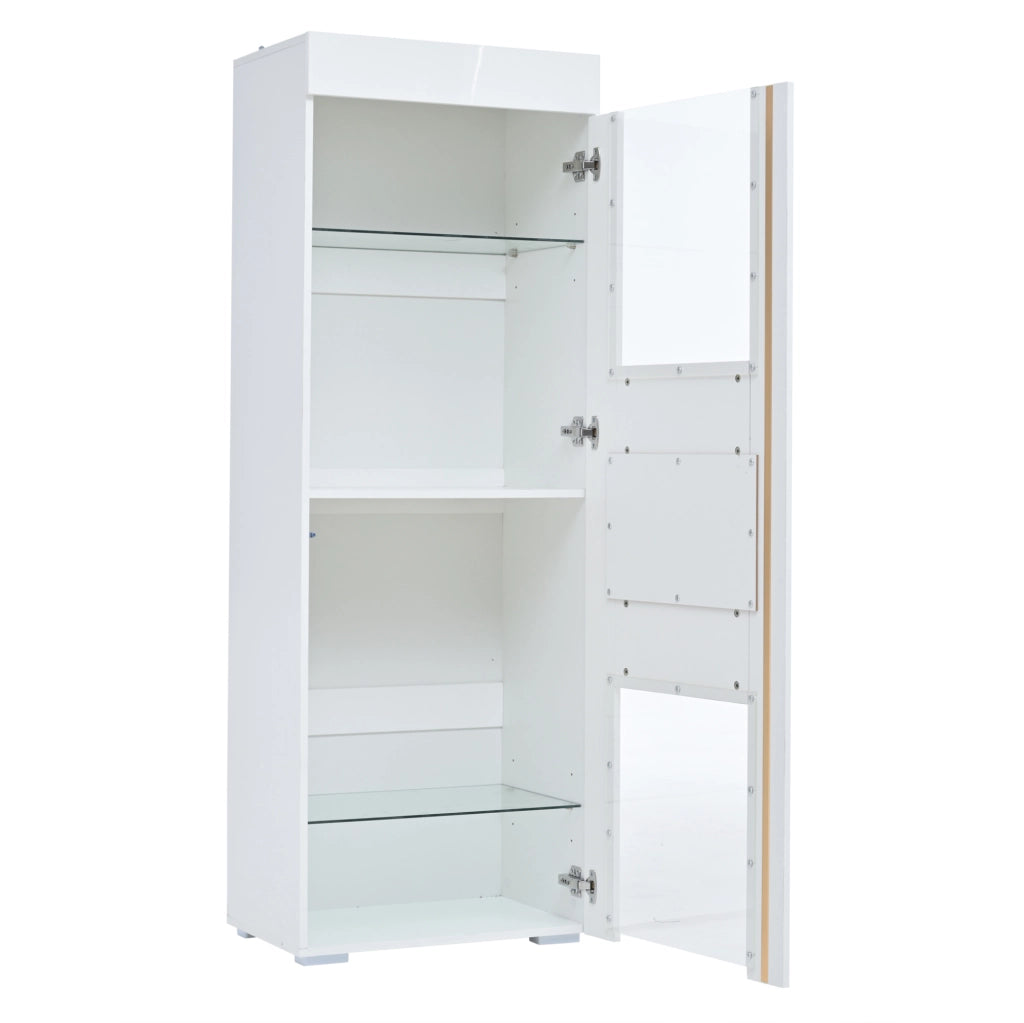 Vetrina con LED e anta in acrilico 60 x 40 x 170 cm; bianco