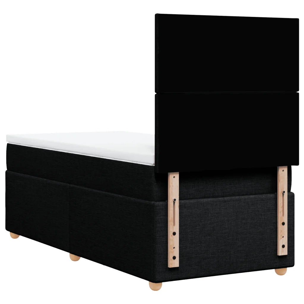 vidaXL Giroletto a Molle con Materasso Nero 90x200 cm in Tessuto