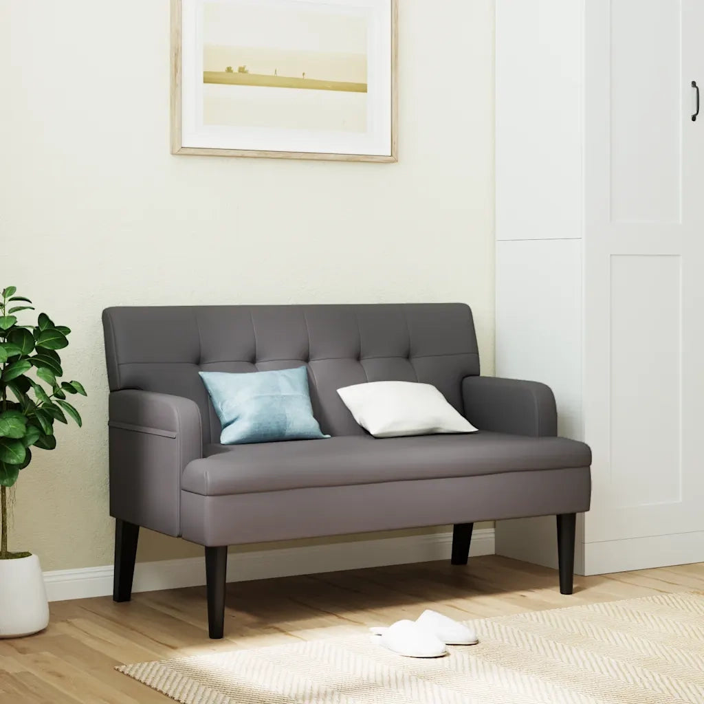 Panca con Schienale Grigia 112x65,5x75 cm in Similpelle CFW5090378