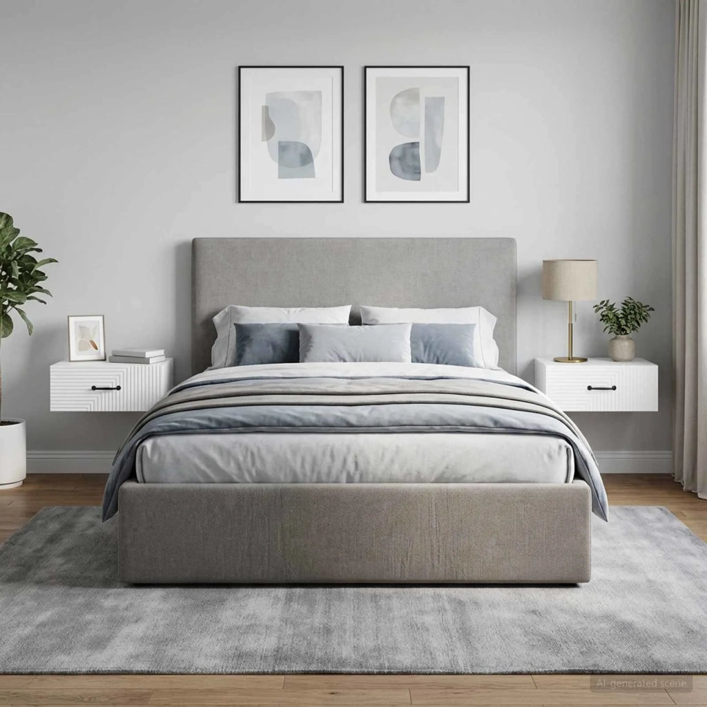 Mobiletto da notte a muro 2 pcs Bianco Lucido 49 x 34,5 x 20 cm 898624