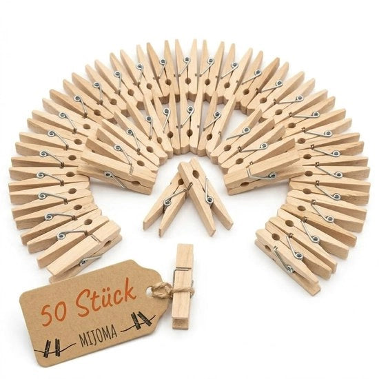 Mini Wasknijpers Decorativi per Knutselen - 50 Stuks - 50 mm - Knijpers
