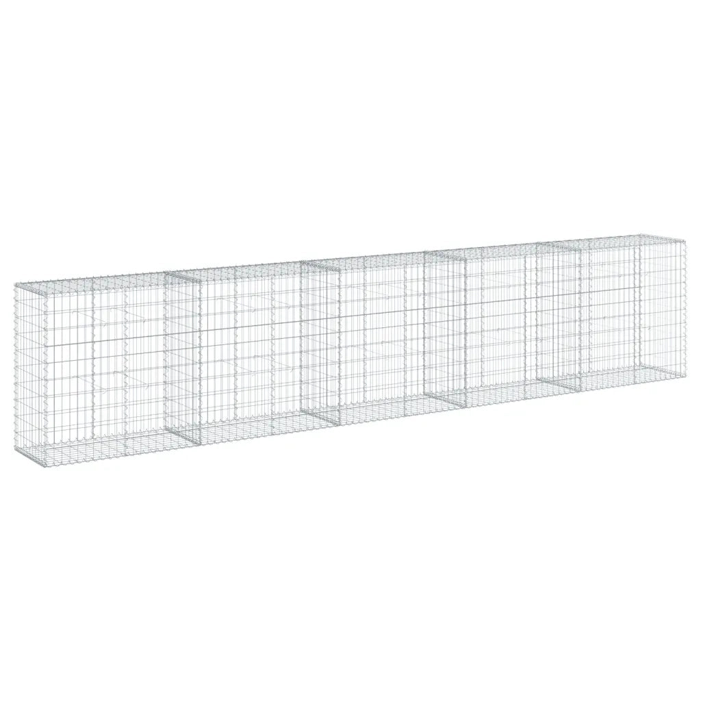 Cesto Gabbione con Copertura 500x50x100 cm in Ferro Zincato 3295146