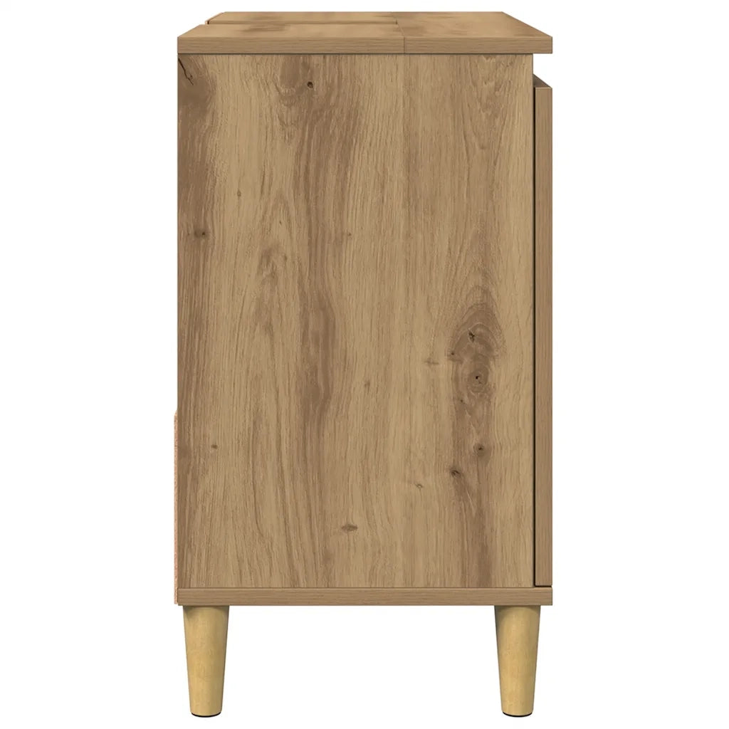 Mobile SottoLavabo | Armadio Lavabo Rovere Artigianale 65x33x60 cm in Truciolato
