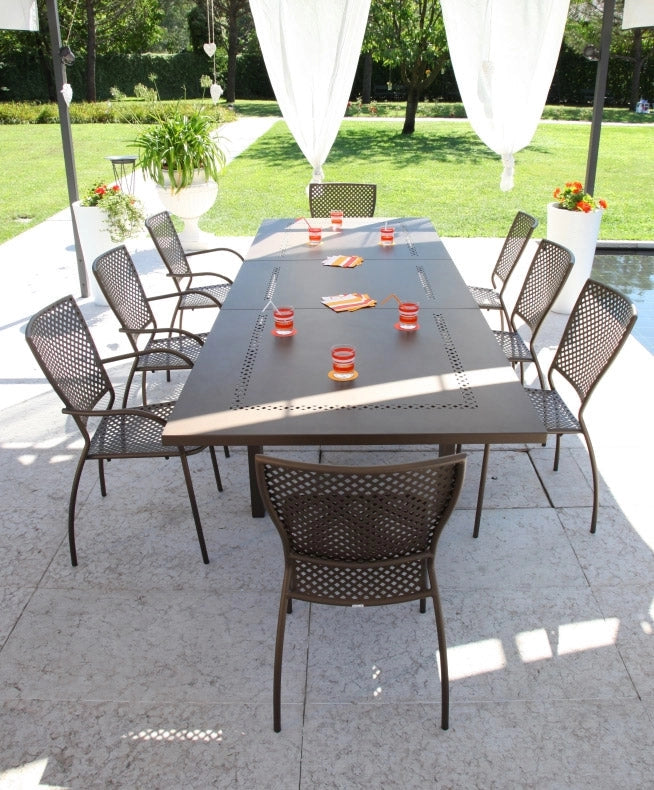 Tavolo da Giardino Allungabile 220/300x110x76 cm in Acciaio RD Italia Helios XL Antracite