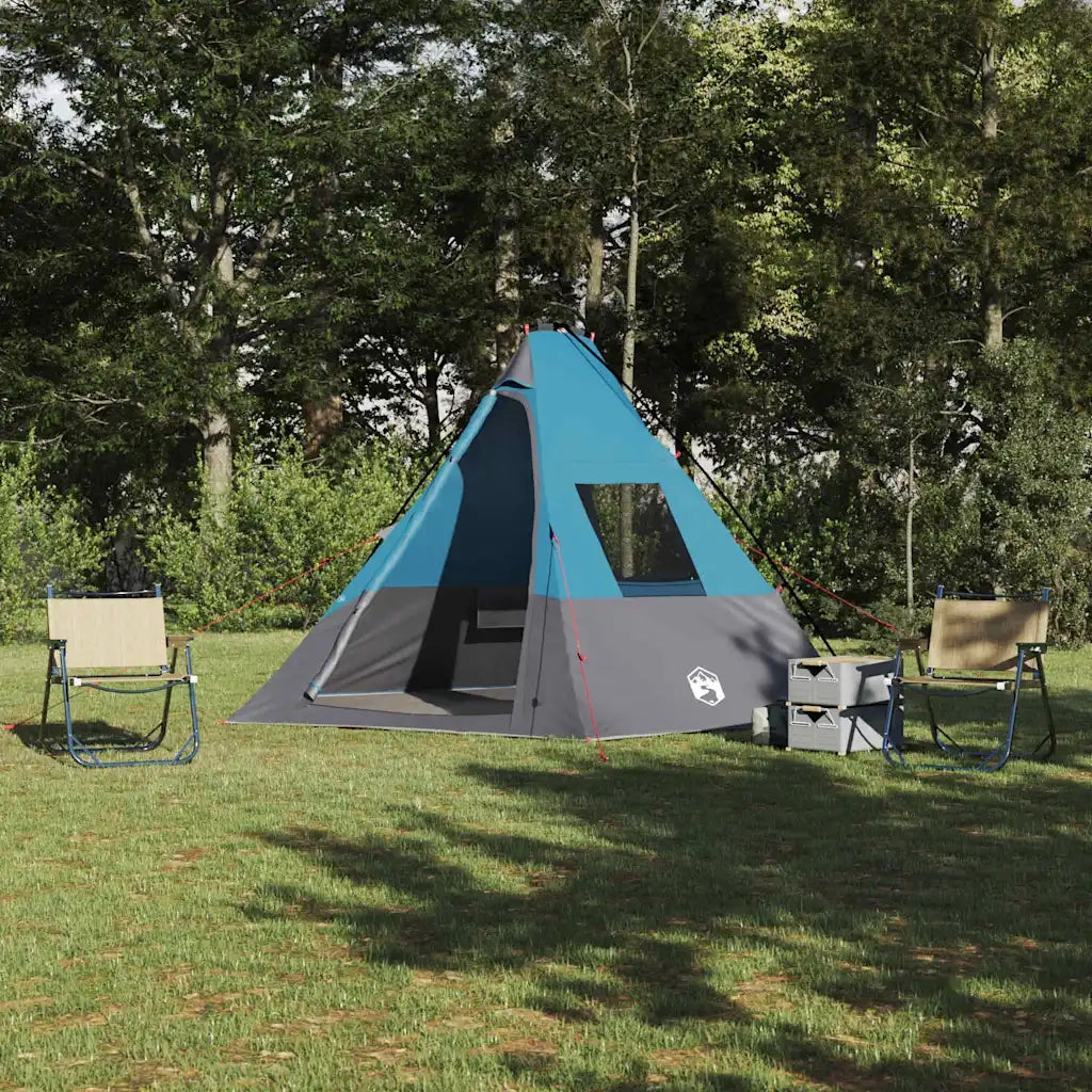 vidaXL Tenda con tetto Altro Blu e Nero 383 x 338 x 217 cm