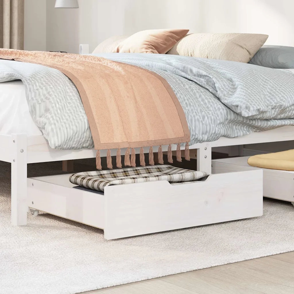 Cassettoni da Letto 2 pz Bianchi 65x55x17 cm in Legno di Pino 850936