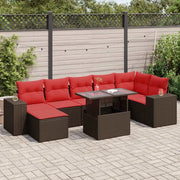 Set Divani Giardino 8 pz con Cuscini Marrone Polyrattan Acacia 3326845