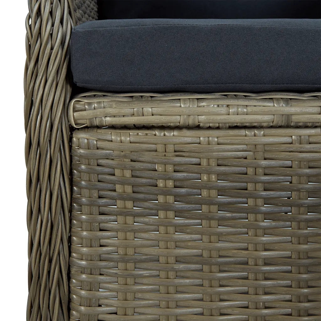 Set da Pranzo da Giardino 5 pz Marrone in Polyrattan cod mxl 43674