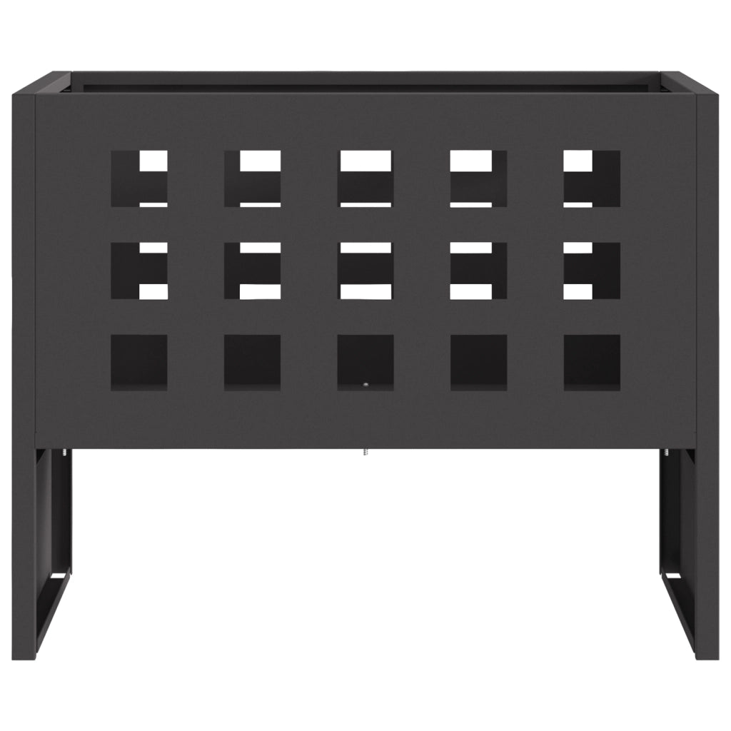 Focolare Retangolare Nero 50x30x40 cm Acciaio