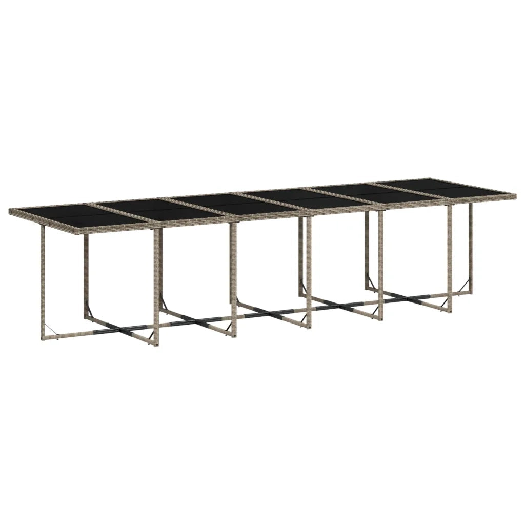 Set da Pranzo da Giardino 17pz con Cuscini Grigio in Polyrattan 3278011