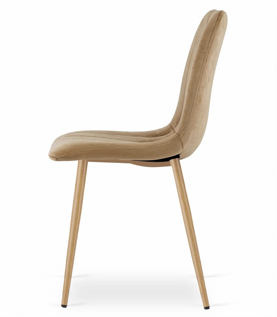 Sedia VALORA JEWA - Moderna in velluto marrone con gambe in legno LAVA