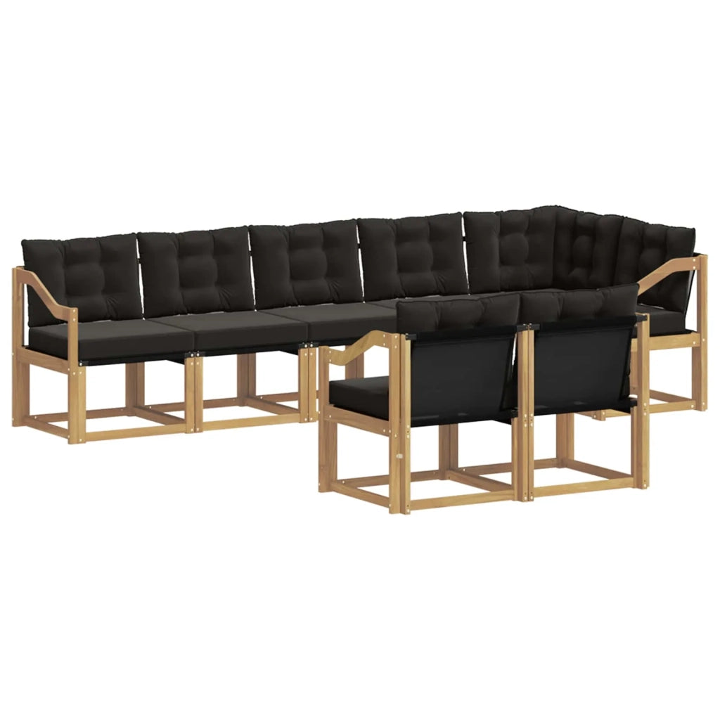 Set di divani da esterno 8 pz Bianco e Nero 3389606