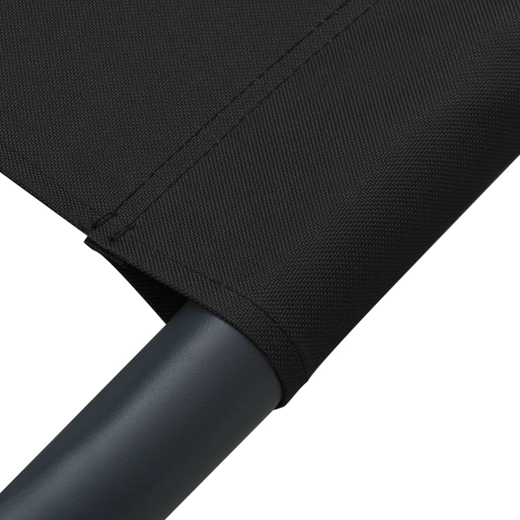 Lettino prendisole da esterno 200 cm con baldacchino e cuscino nero 02_0012008