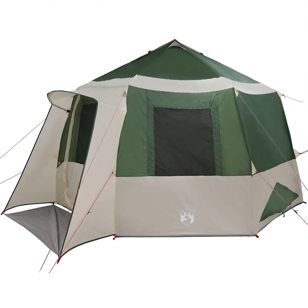 Tenda da campeggio per 12 persone con tetto Verde e Bianco