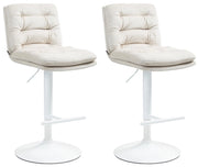 2er Set Barhocker Damar Samt weiЯ