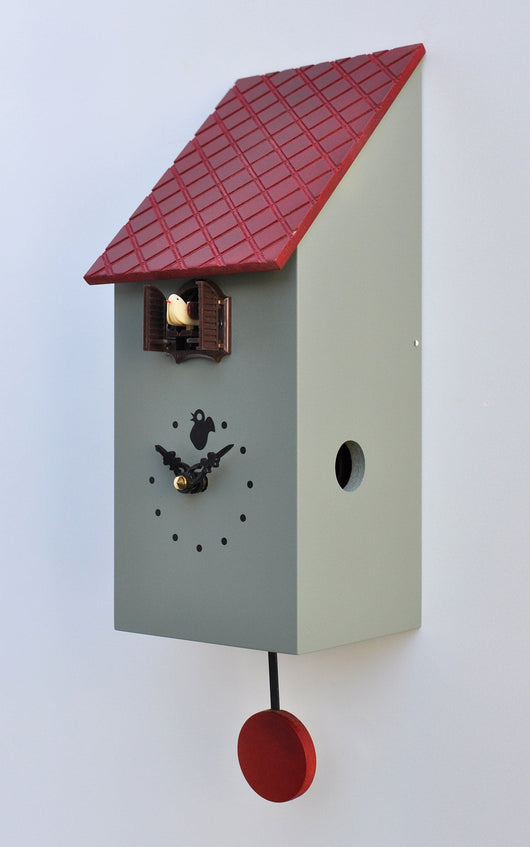 Orologio a Cucù da Parete 13x30x12 cm Pirondini Italia Portofino Grigio Cemento