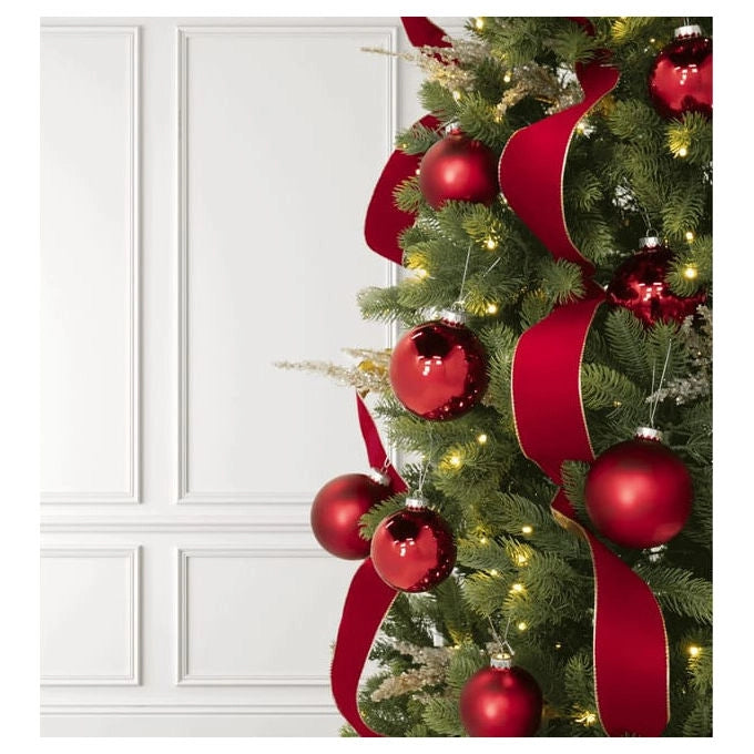Specs, Palla di Natale a Spirale, 8 cm, Rosso Lucido e Opaco, Confezione da 6