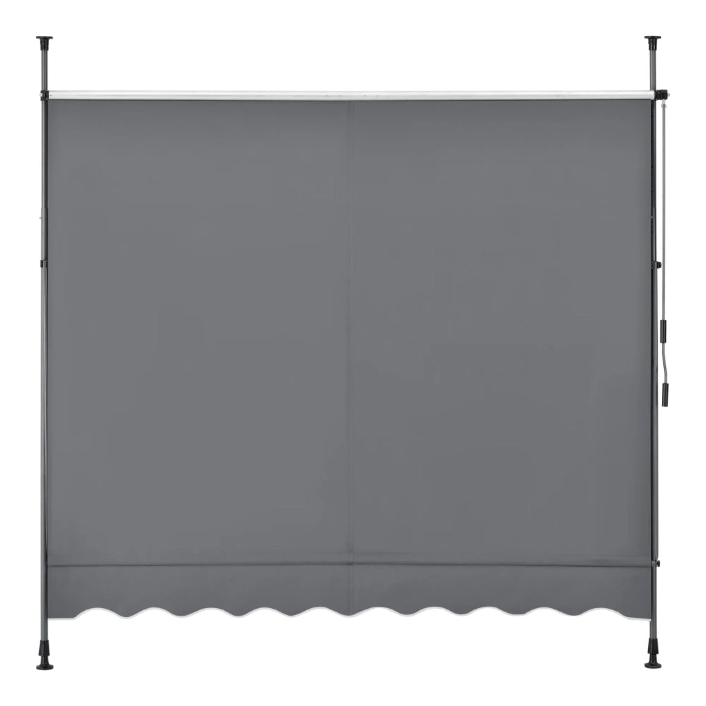 Tenda da sole telescopica in acciaio e poliestere 200 x 120 x 200-300 cm grigio ardesia 03_0008321