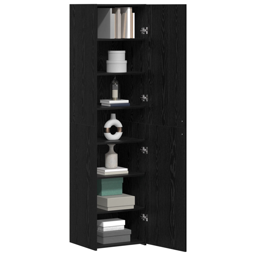Highboard Rovere Nero 45x42.5x185 cm Legno ingegnerizzato