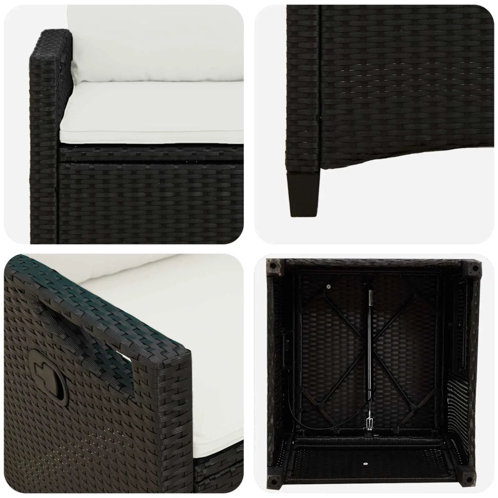 Sedia da Giardino 2 pcs Nero e Crema 56 x 60 x 112 cm