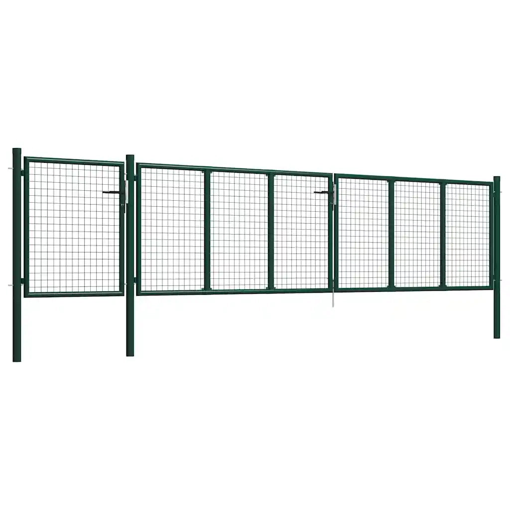 Cancello da Giardino in Acciaio 500x75 cm Verde 144316