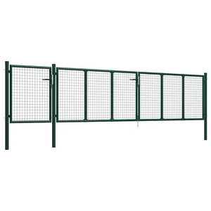 Cancello da Giardino in Acciaio 500x75 cm Verde 144316