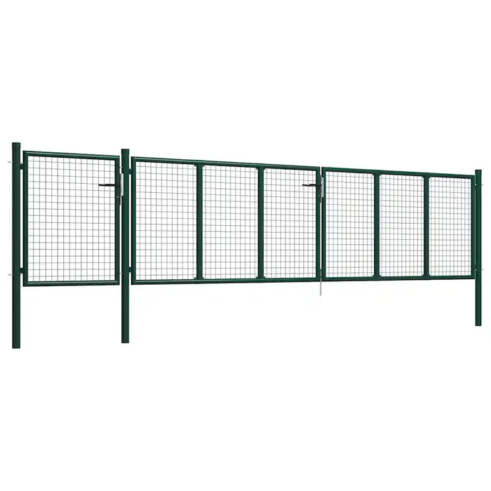 Cancello da Giardino in Acciaio 500x75 cm Verde 144316