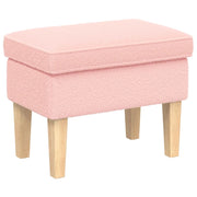 Poggiapiedi Rosa 55 x 35 x 41 cm Bouclé