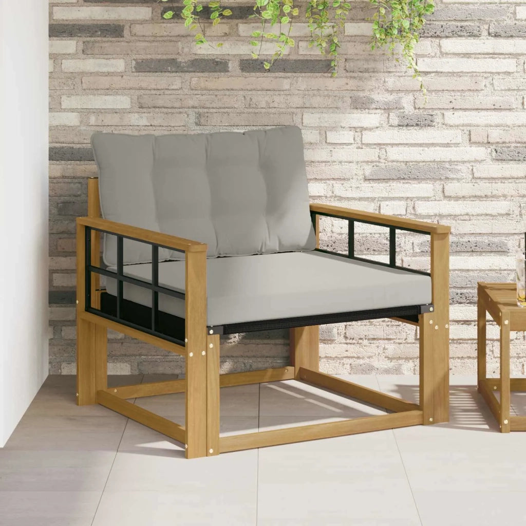 Set di divani da esterno-Sofa da giardino Legno di Acacia Massello e Textilene 136038